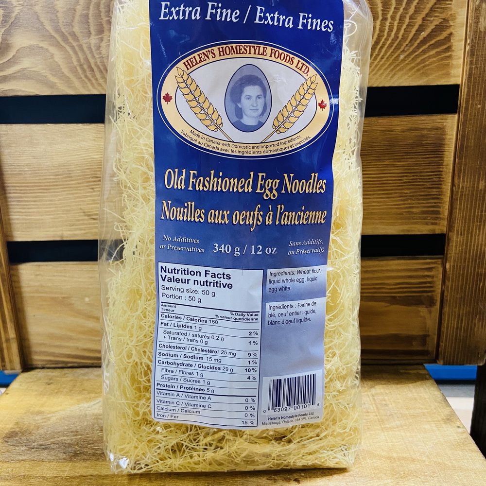Old Fashioned Egg Noodles,Extra Fine-Helen’s Homestyle Foods (340g)