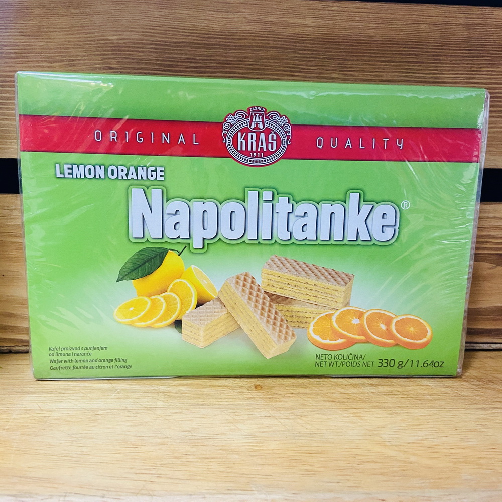 Kras Lemon Orange Napolitanke- Wafer with Lemon and Orange Filling (330g)